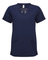 Onna Women's Invincible V-Neck Stretch Scrub Top. NN310 - Navy