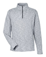 North End Men's Eclipse Jacquard Quarter-Zip Pullover. NE415 - Black Heather