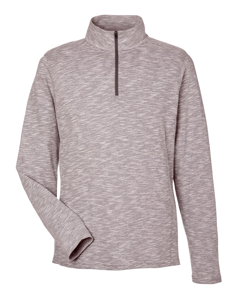 North End Men's Eclipse Jacquard Quarter-Zip Pullover. NE415 - Burgundy Heather