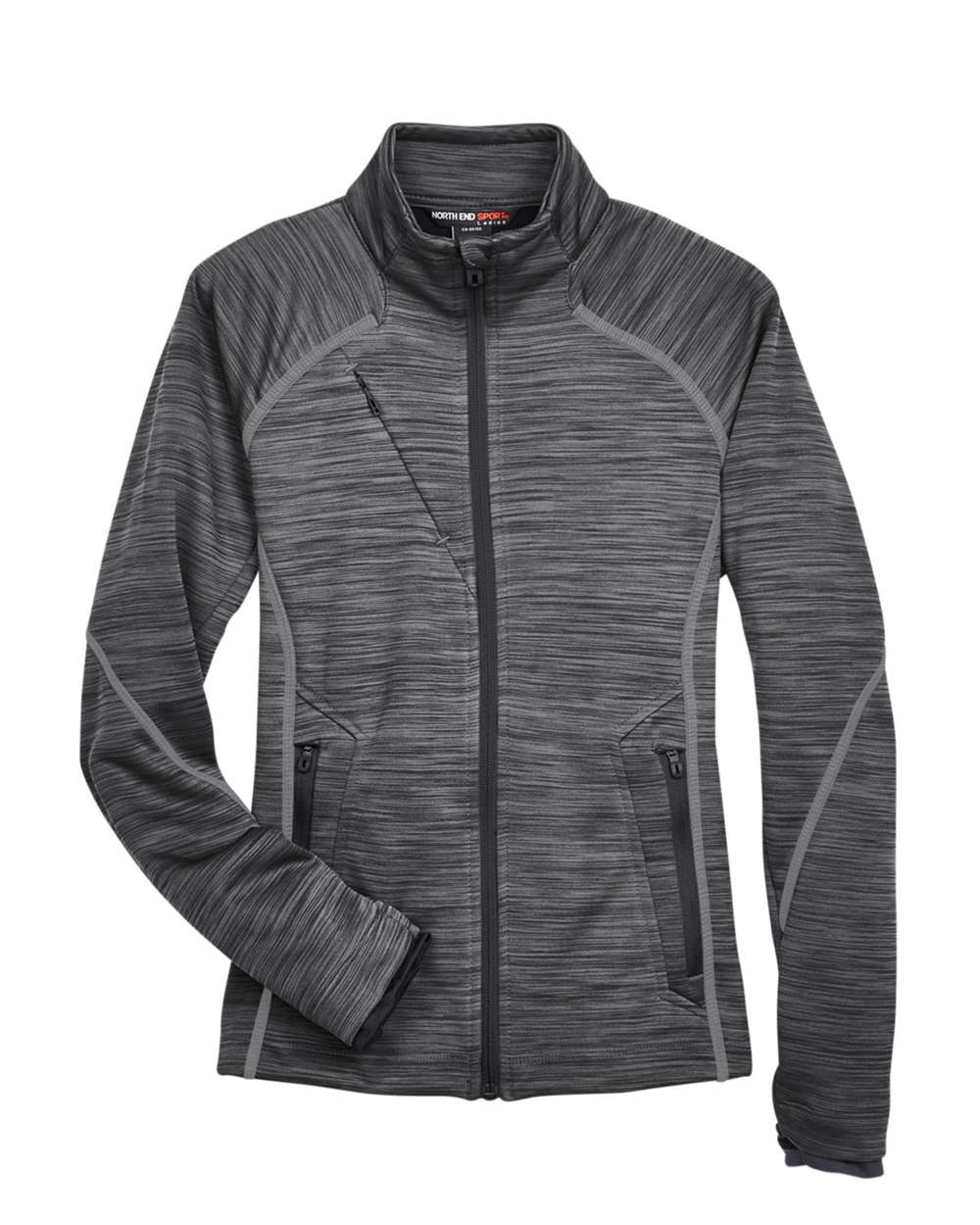 North End Women's Flux Mélange Bonded Fleece Jacket. 78697 - Carbon/ Black