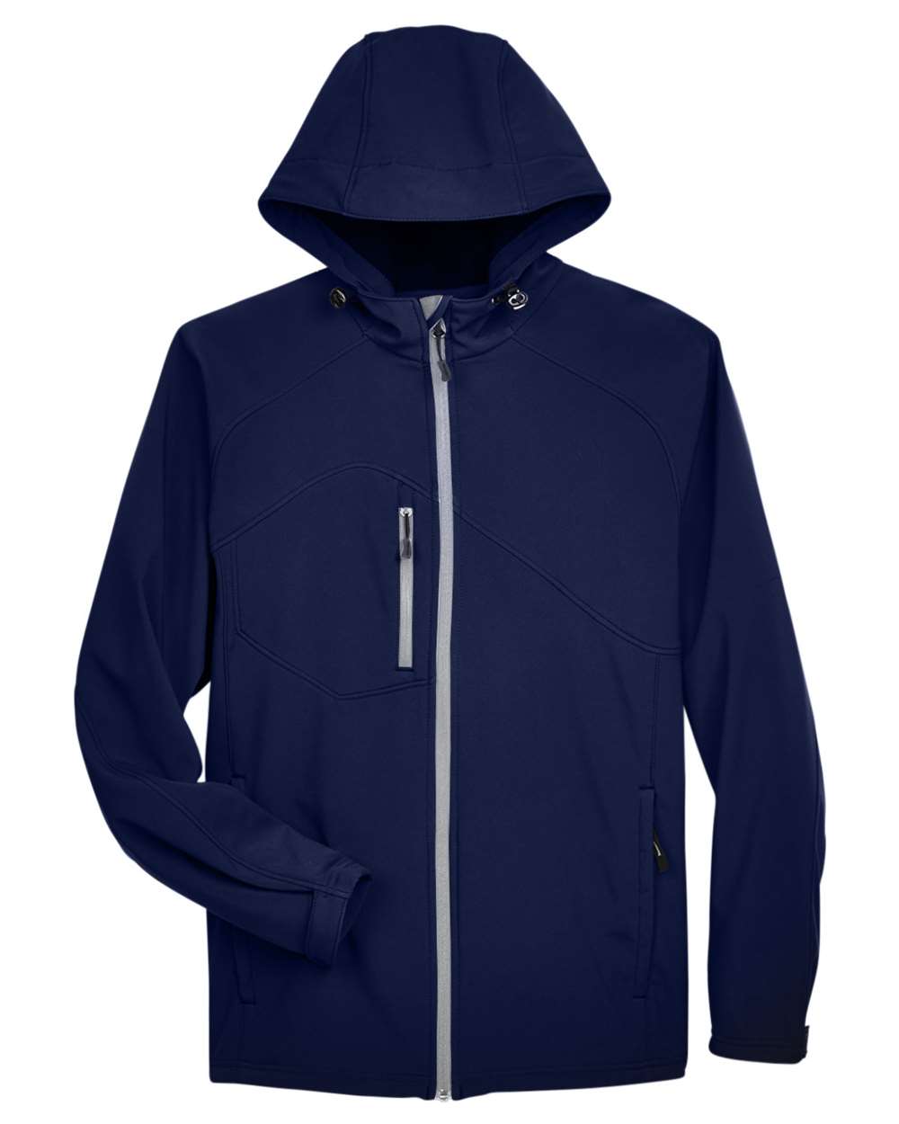 North End Men's Prospect Two-Layer Fleece Bonded Soft Shell Hooded Jacket. 88166 - Classic Navy