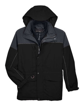 North End Men's 3-in-1 Two-Tone Parka. 88006 - Black