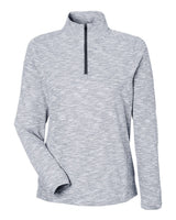 North End Women's Eclipse Jacquard Quarter-Zip Pullover. NE415W - Black Heather