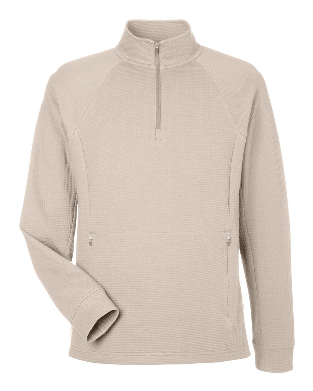 North End Men's Rhythm Waffle Quarter-Zip Pullover. NE200 - Oatmeal