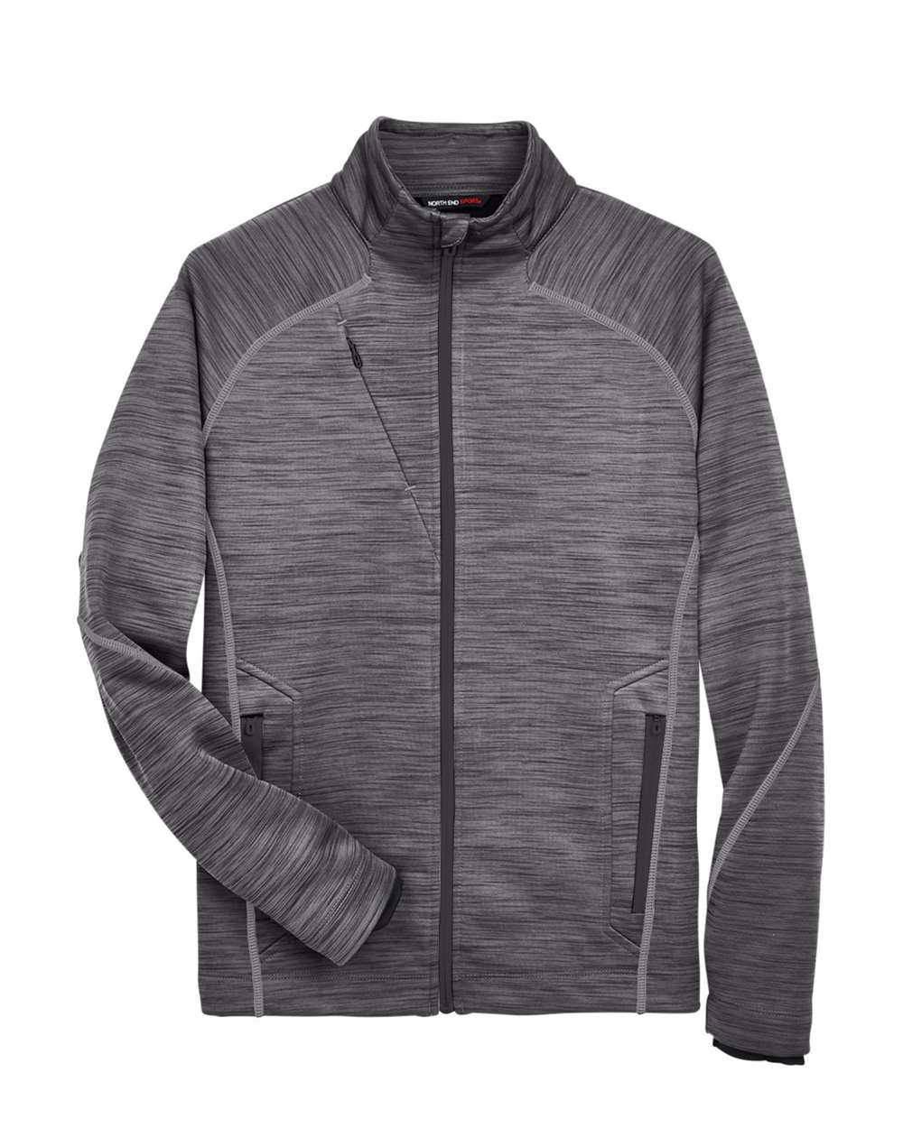 North End Men's Flux Mélange Bonded Fleece Jacket. 88697 - Carbon/ Black