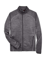 North End Men's Flux Mélange Bonded Fleece Jacket. 88697 - Carbon/ Black
