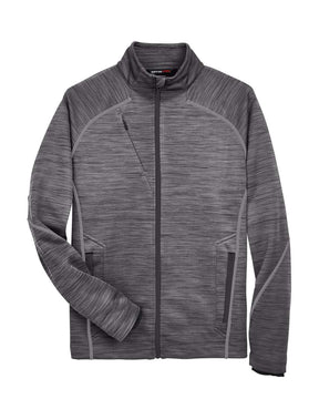 North End Men's Flux Mélange Bonded Fleece Jacket. 88697 - Carbon/ Black