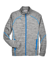 North End Men's Flux Mélange Bonded Fleece Jacket. 88697 - Platinum/ Olympic Blue