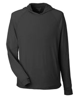 North End Unisex JAQ Stretch Performance Hooded Long Sleeve T-Shirt. NE105 - Black