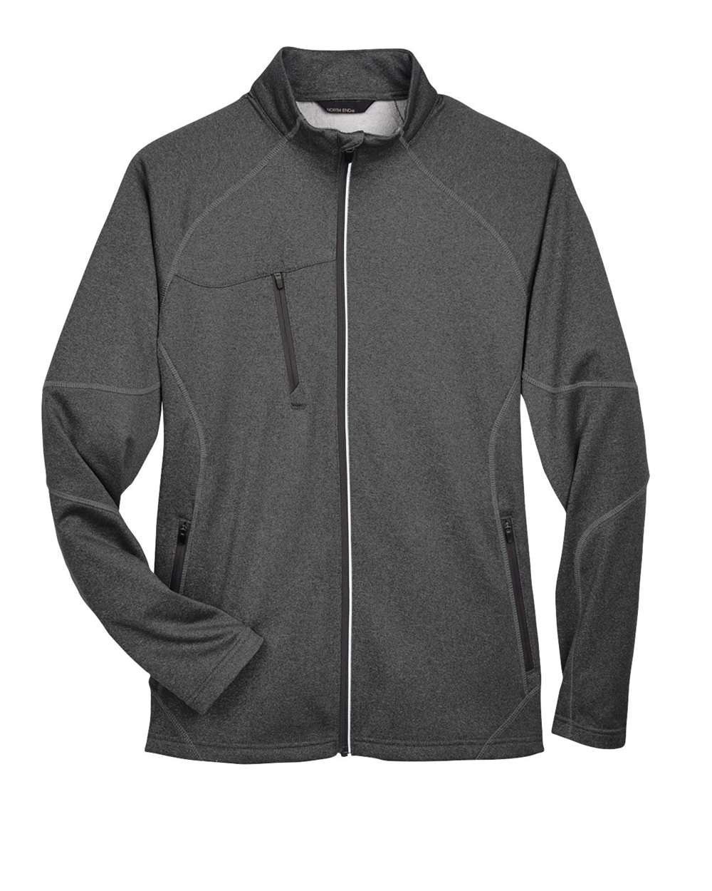 North End Men's Gravity Performance Fleece Jacket. 88174 - Carbon Heather