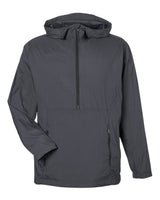 North End Men's Aura Lightweight Packable Anorak. NE810 - Carbon/ Black