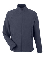 North End Men's Spirit Textured Full-Zip. NE727 - Classic Navy Heather
