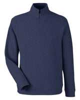 North End Men's Spirit Textured Quarter-Zip Pullover. NE725 - Classic Navy Heather