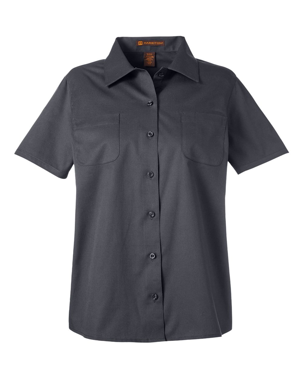 Harriton Women's Advantage IL Short Sleeve Dress Shirt. M585W - Dark Charcoal