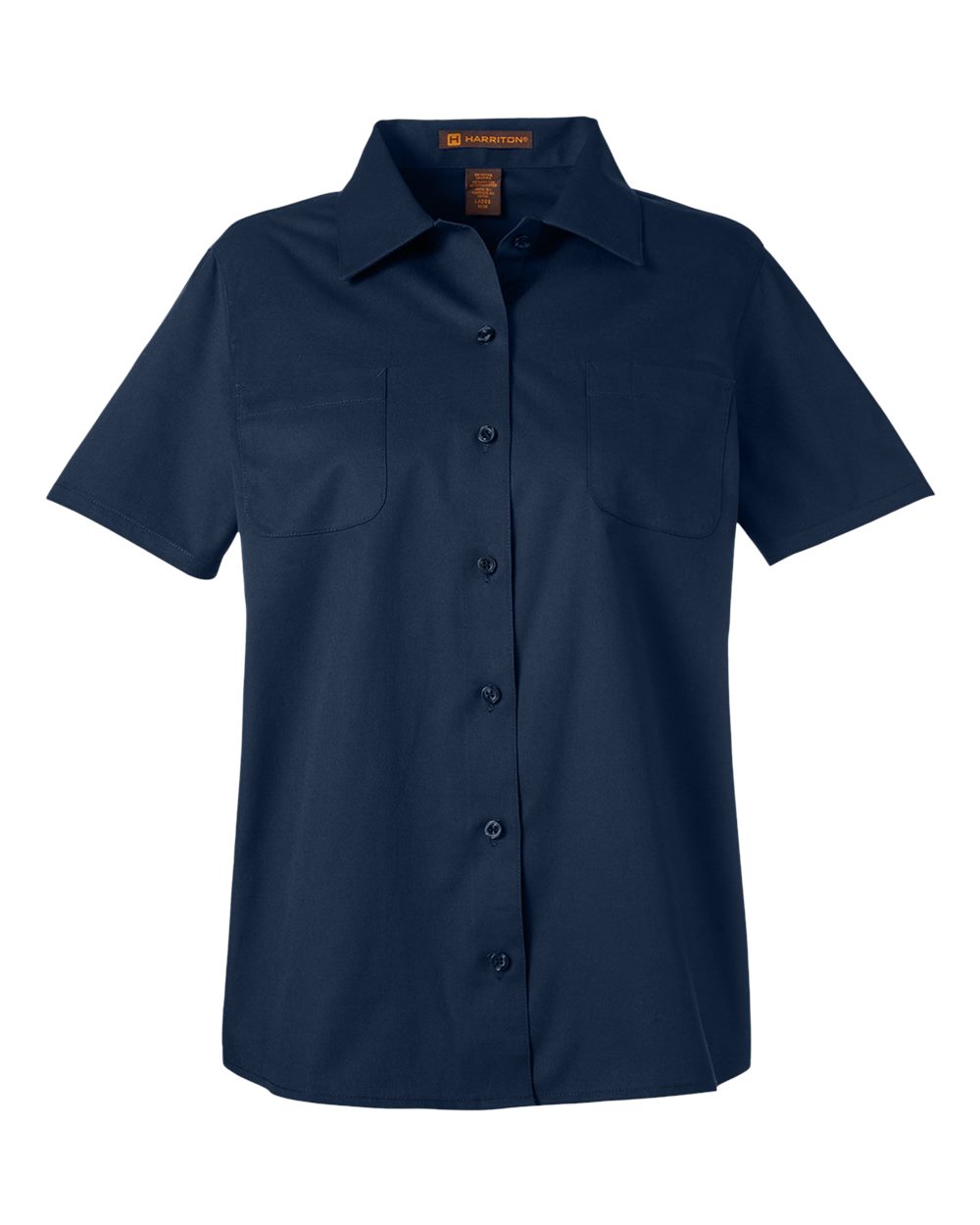 Harriton Women's Advantage IL Short Sleeve Dress Shirt. M585W - Dark Navy