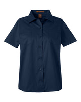 Harriton Women's Advantage IL Short Sleeve Dress Shirt. M585W - Dark Navy