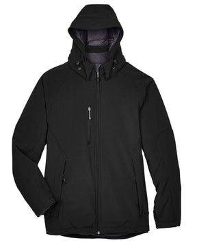 North End Men's Glacier Insulated Three-Layer Softshell with Detachable Hood. 88159 - Black