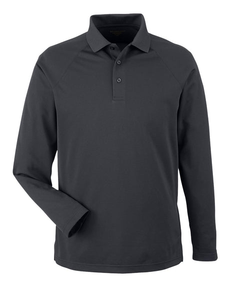 Harriton Men's Charge Snag and Soil Protect Long Sleeve Polo. M208L - Dark Charcoal