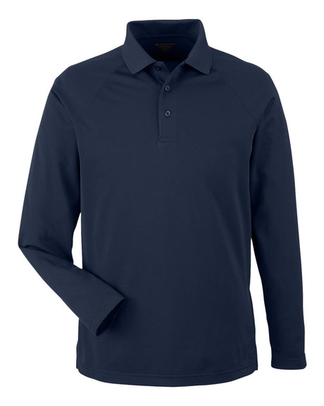Harriton Men's Charge Snag and Soil Protect Long Sleeve Polo. M208L - Dark Navy