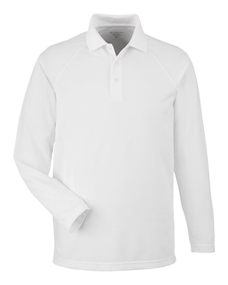 Harriton Men's Charge Snag and Soil Protect Long Sleeve Polo. M208L - White