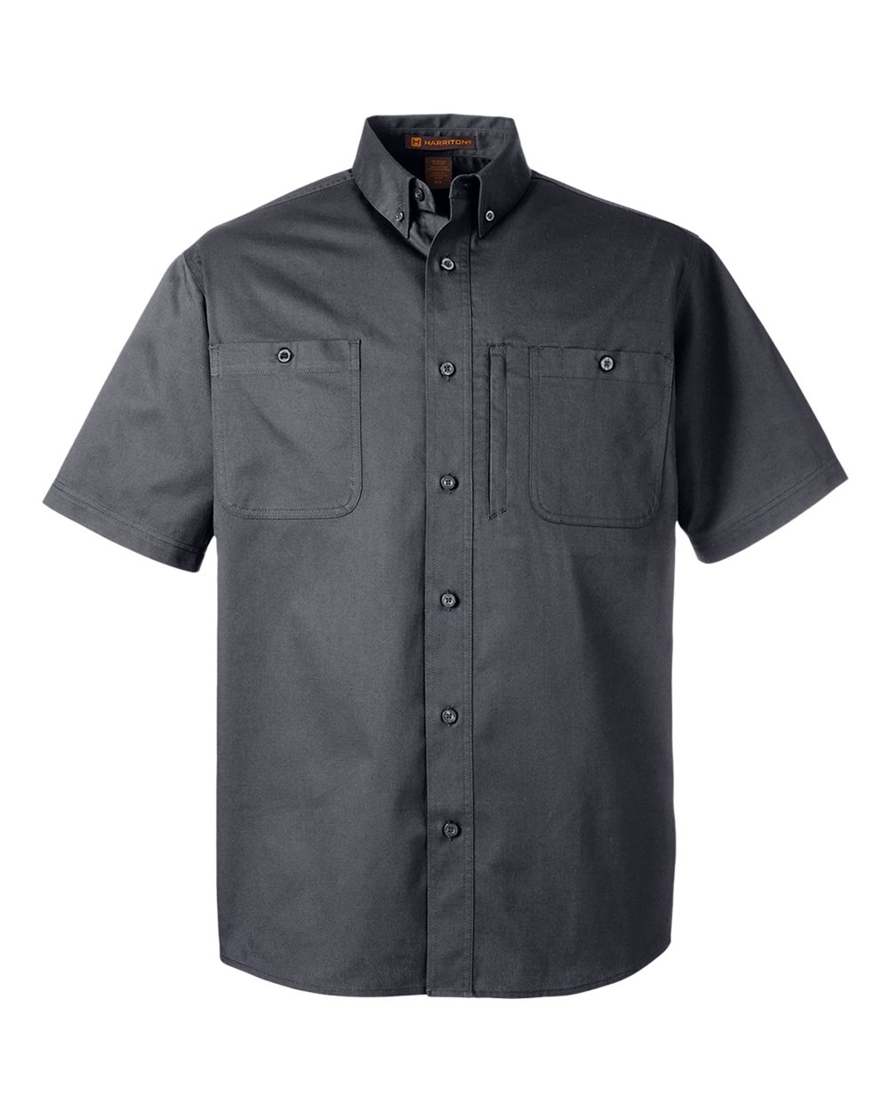 Harriton Men's Advantage IL Short Sleeve Work Shirt. M585 - Dark Charcoal