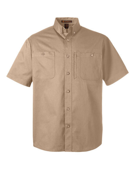 Harriton Men's Advantage IL Short Sleeve Work Shirt. M585 - Khaki