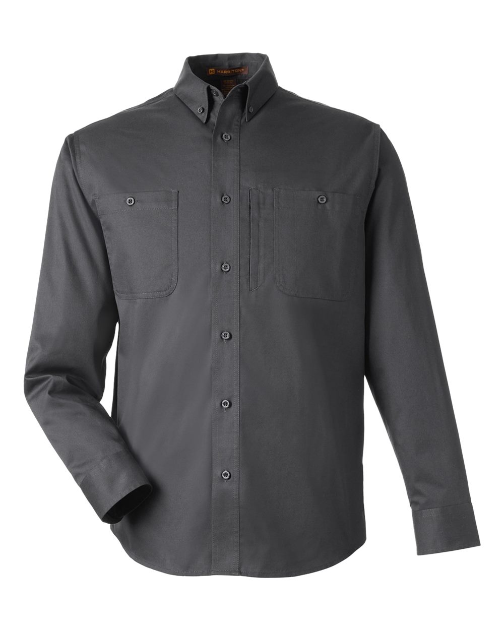 Harriton Men's Advantage IL Workshirt. M585L - Dark Charcoal