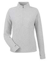 North End Women's Spirit Textured Quarter-Zip Pullover. NE725W - Platinum Heather
