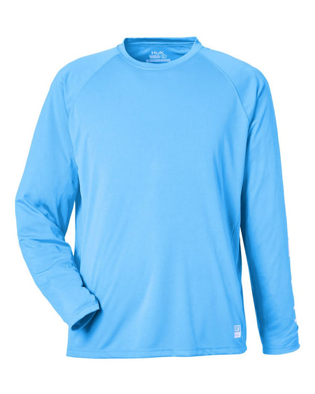 HUK Men's LoPro Pursuit Long Sleeve T-Shirt. H12L009 - Marolina Blue