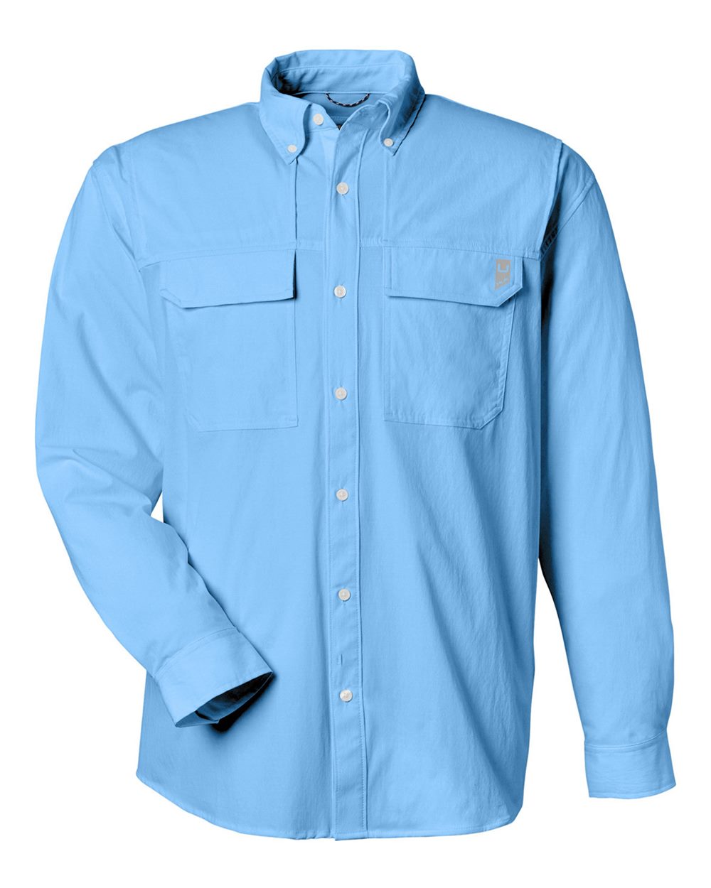 HUK Men's Creekbed Pocket Fishing Shirt. H150184 - Marolina Blue