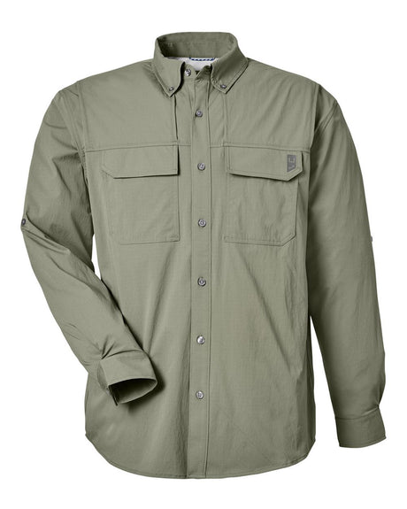 HUK Men's Creekbed Pocket Fishing Shirt. H150184 - Moss