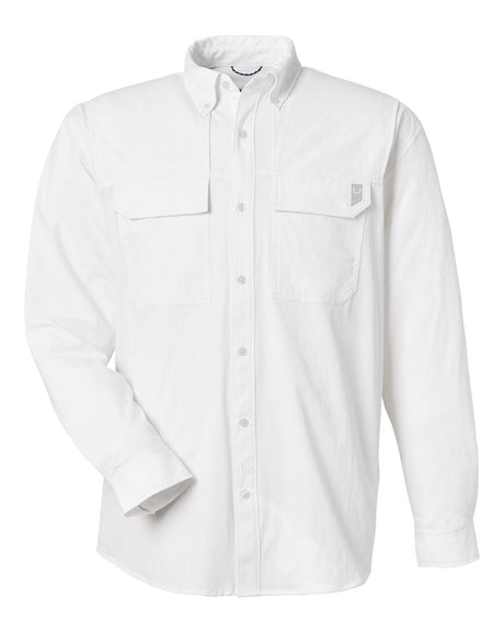 HUK Men's Creekbed Pocket Fishing Shirt. H150184 - White