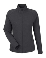 North End Women's Spirit Textured Full-Zip. NE727W - Black Heather