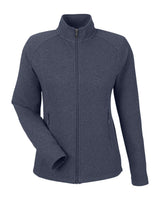 North End Women's Spirit Textured Full-Zip. NE727W - Classic Navy Heather