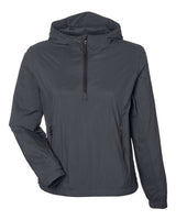 North End Women's Aura Lightweight Packable Anorak. NE810W - Carbon/ Black