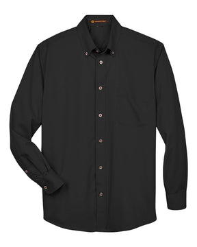Harriton Men's Tall Easy Blend™ Twill Dress Shirt. M500T - Black