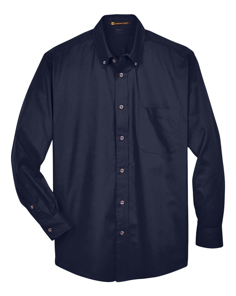 Harriton Men's Tall Easy Blend™ Twill Dress Shirt. M500T - Navy