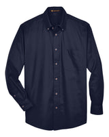 Harriton Men's Tall Easy Blend™ Twill Dress Shirt. M500T - Navy