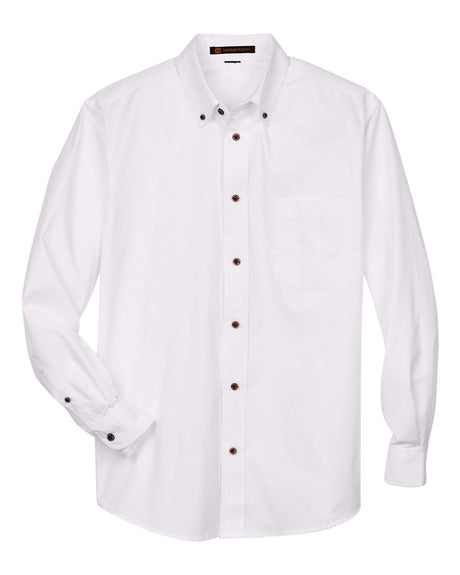 Harriton Men's Tall Easy Blend™ Twill Dress Shirt. M500T - White