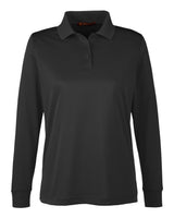 Harriton Women's Advantage Snag Protection Plus IL Long Sleeve Polo. M348LW - Black