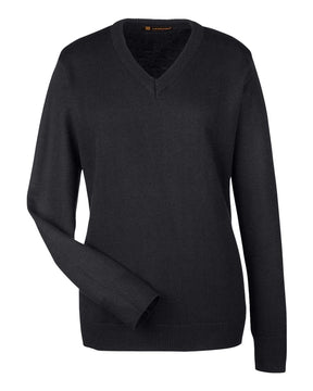 Harriton Women's Pilbloc V-Neck Sweater. M420W - Black