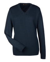 Harriton Women's Pilbloc V-Neck Sweater. M420W - Dark Navy