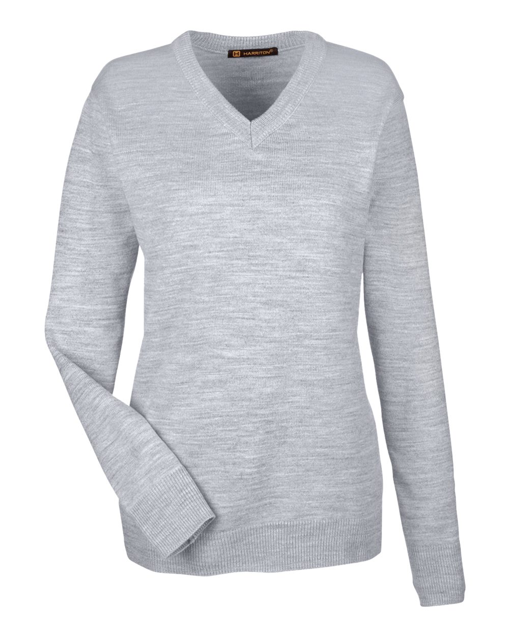 Harriton Women's Pilbloc V-Neck Sweater. M420W - Grey Heather
