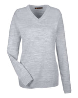 Harriton Women's Pilbloc V-Neck Sweater. M420W - Grey Heather