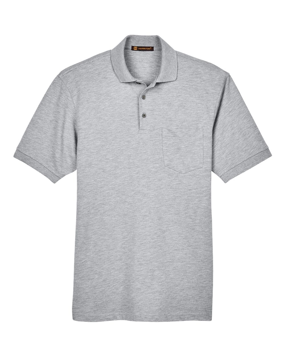 Harriton Men's Easy Blend™ Polo with Pocket. M265P - Grey Heather