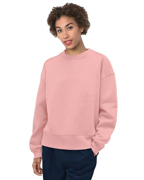 Bayside Women's USA-Made Fleece Crewneck Sweatshirt. 7702