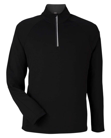 CORE365 Men's Origin Performance Pique Quarter-Zip Pullover. CE418 - Black/ Carbon