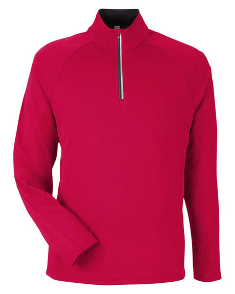 CORE365 Men's Origin Performance Pique Quarter-Zip Pullover. CE418 - Classic Red/ Carbon
