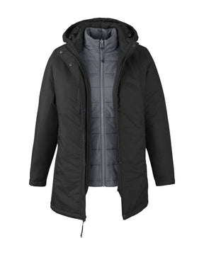 CORE365 Women's Inspire 3-in-1 Jacket with Insulated Liner. CE725W - Black/ Carbon