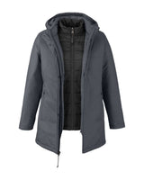 CORE365 Women's Inspire 3-in-1 Jacket with Insulated Liner. CE725W - Carbon/ Black
